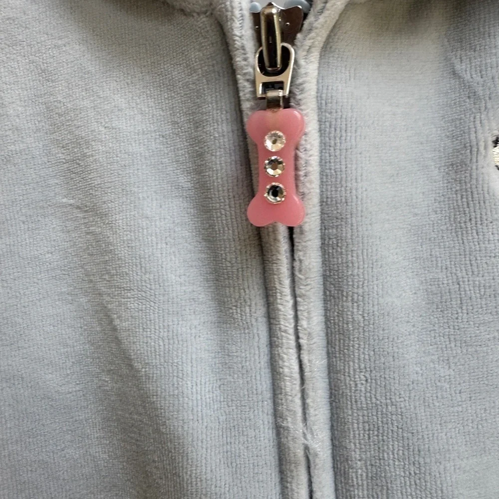 Gymboree 3T Girls Blue Velour Zip-Up Hoodie Sweatshirt Casual Blood Hound Dog
